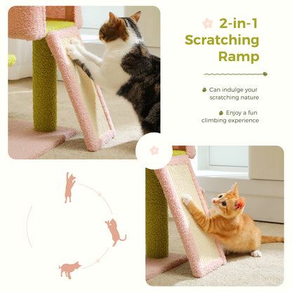 Multi-Level Flower Cat Tree Tower
