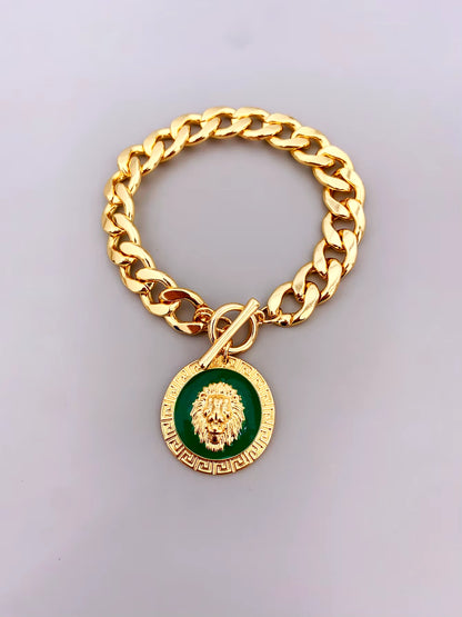 Lion Charm Bracelet (Red, Blue, Black, and Green)
