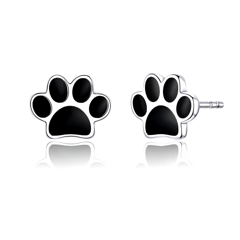 Paw Earrings: Silver, Gold, Rose Gold & Black 