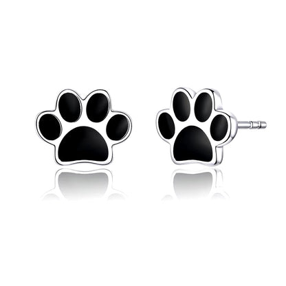 Paw Earrings: Silver, Gold, Rose Gold & Black 