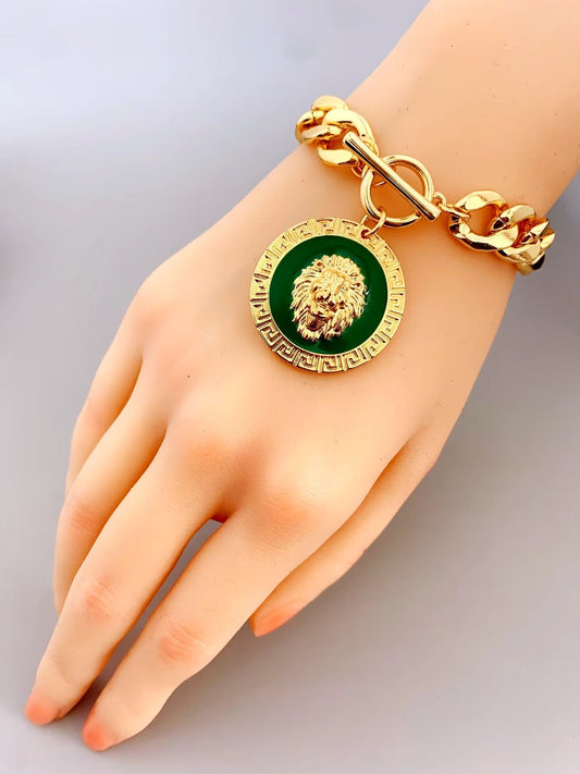 Lion Charm Bracelet (Red, Blue, Black, and Green)