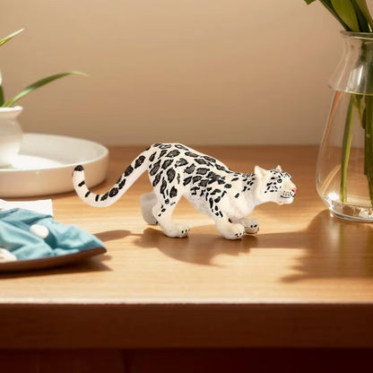 Realistic Snow Leopard Figurine Collectible