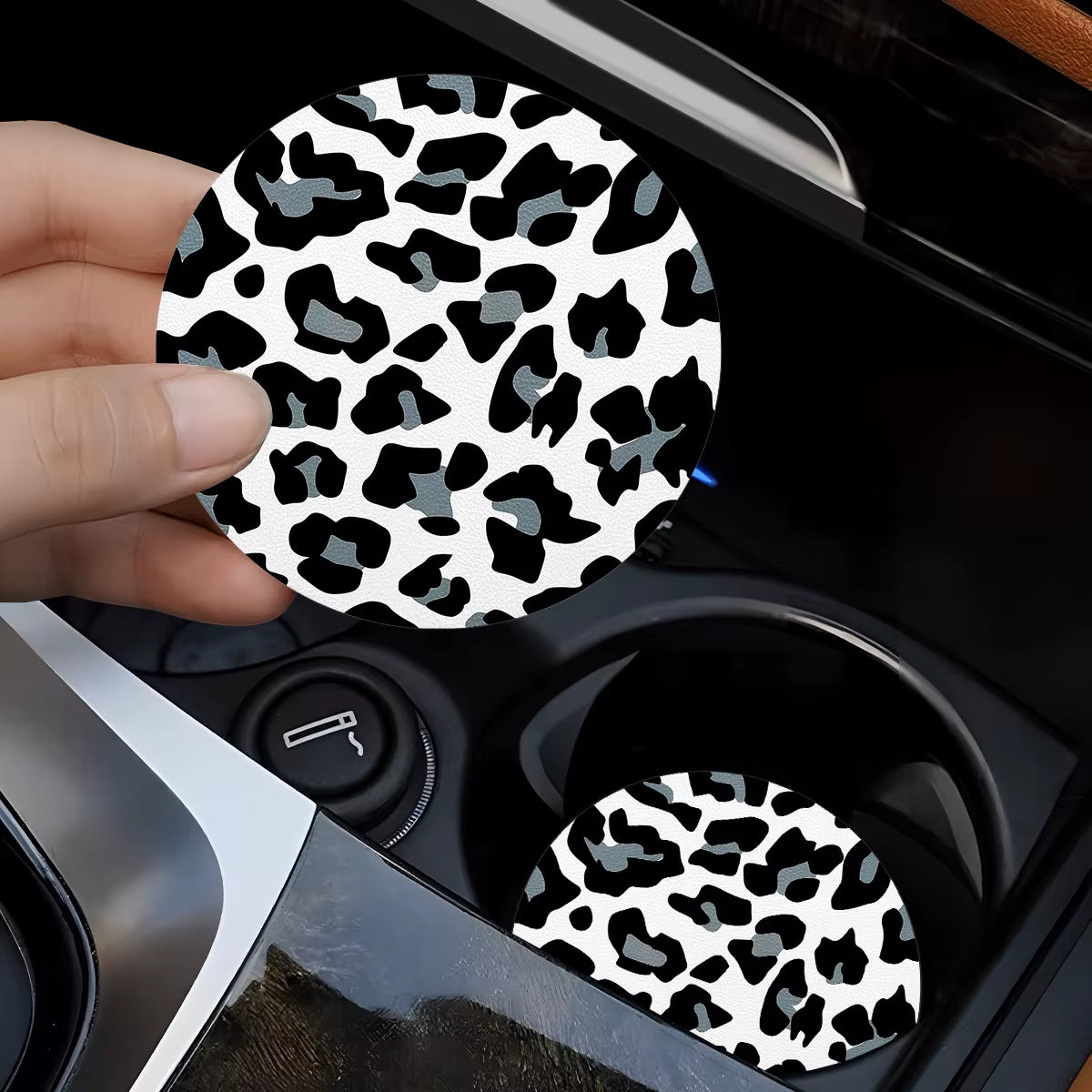 4Pcs Snow Leopard Car Coaster