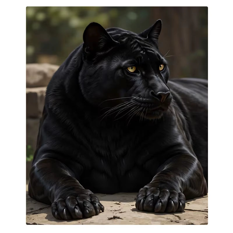 Black Jaguar Wildlife Cozy Throw Blanket 