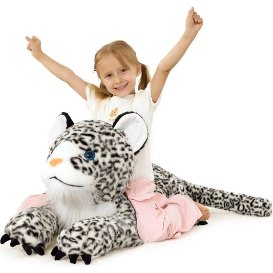Giant Snow Leopard Stuffed Animal Pillow 