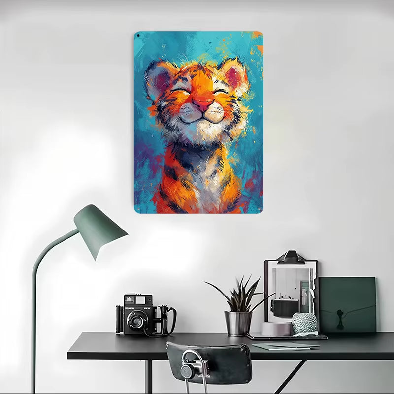 Blissful Tiger Metal Art Decor 