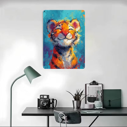 Blissful Tiger Metal Art Decor 