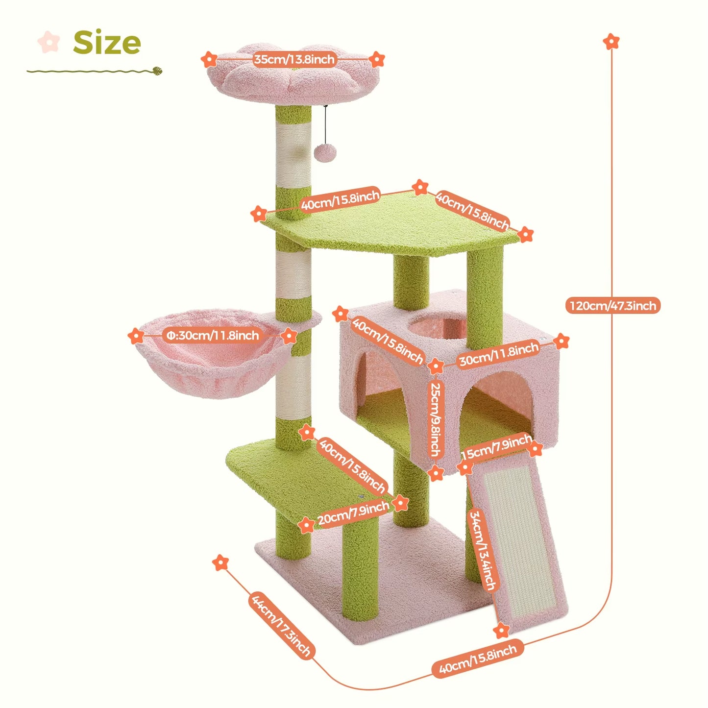 Multi-Level Flower Cat Tree Tower