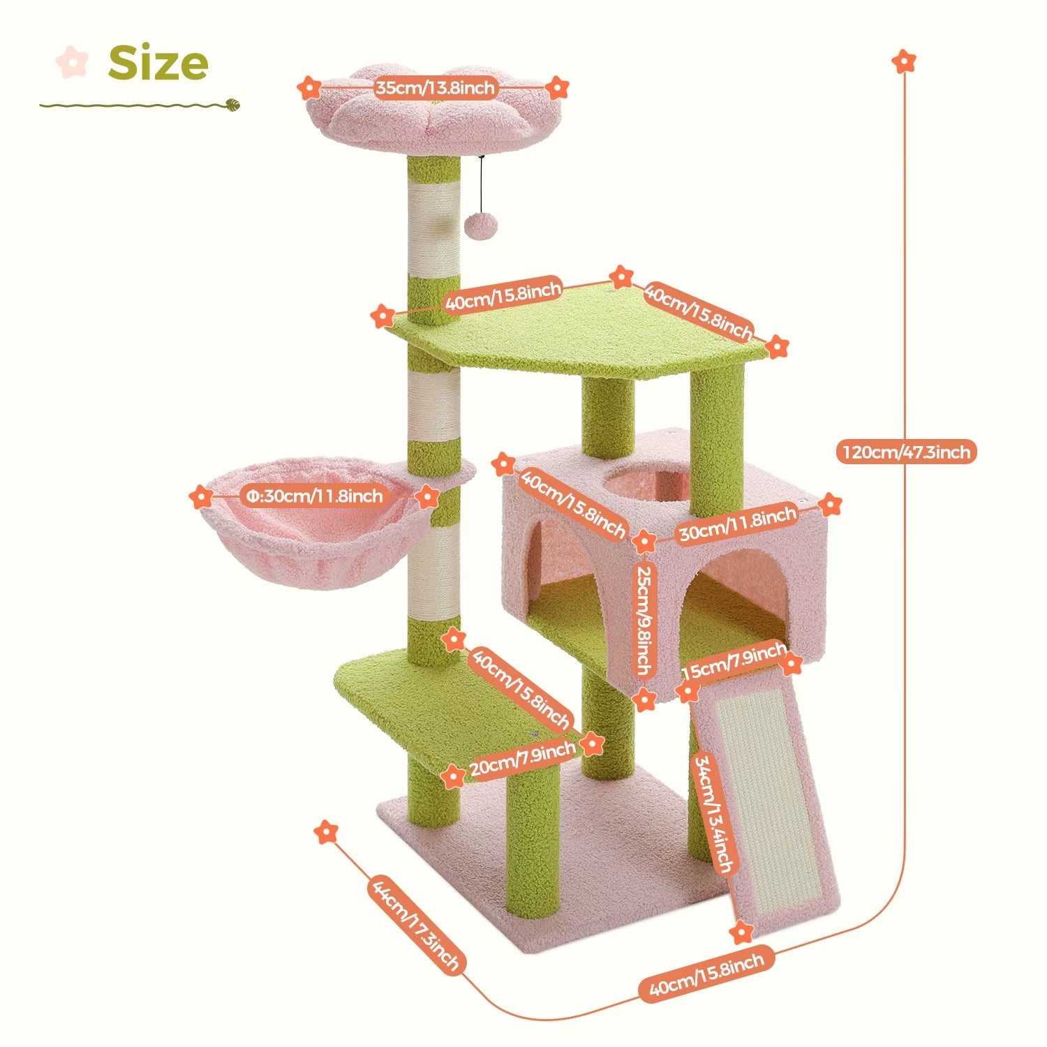 Multi-Level Flower Cat Tree Tower