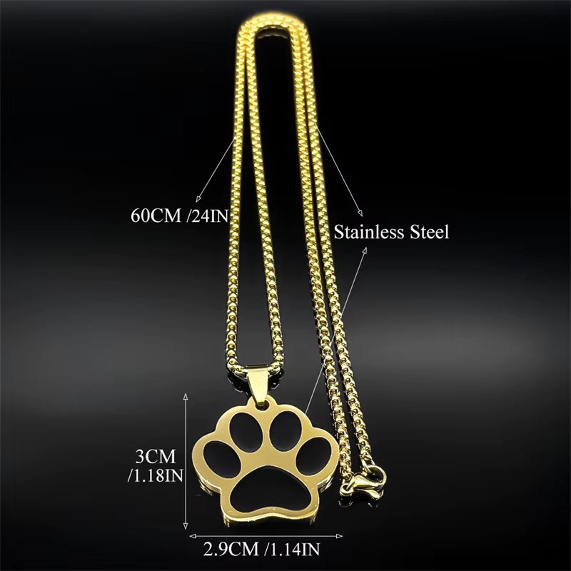 Cat Paw Necklace (Available in Gold or Silver)