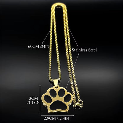Cat Paw Necklace (Available in Gold or Silver)