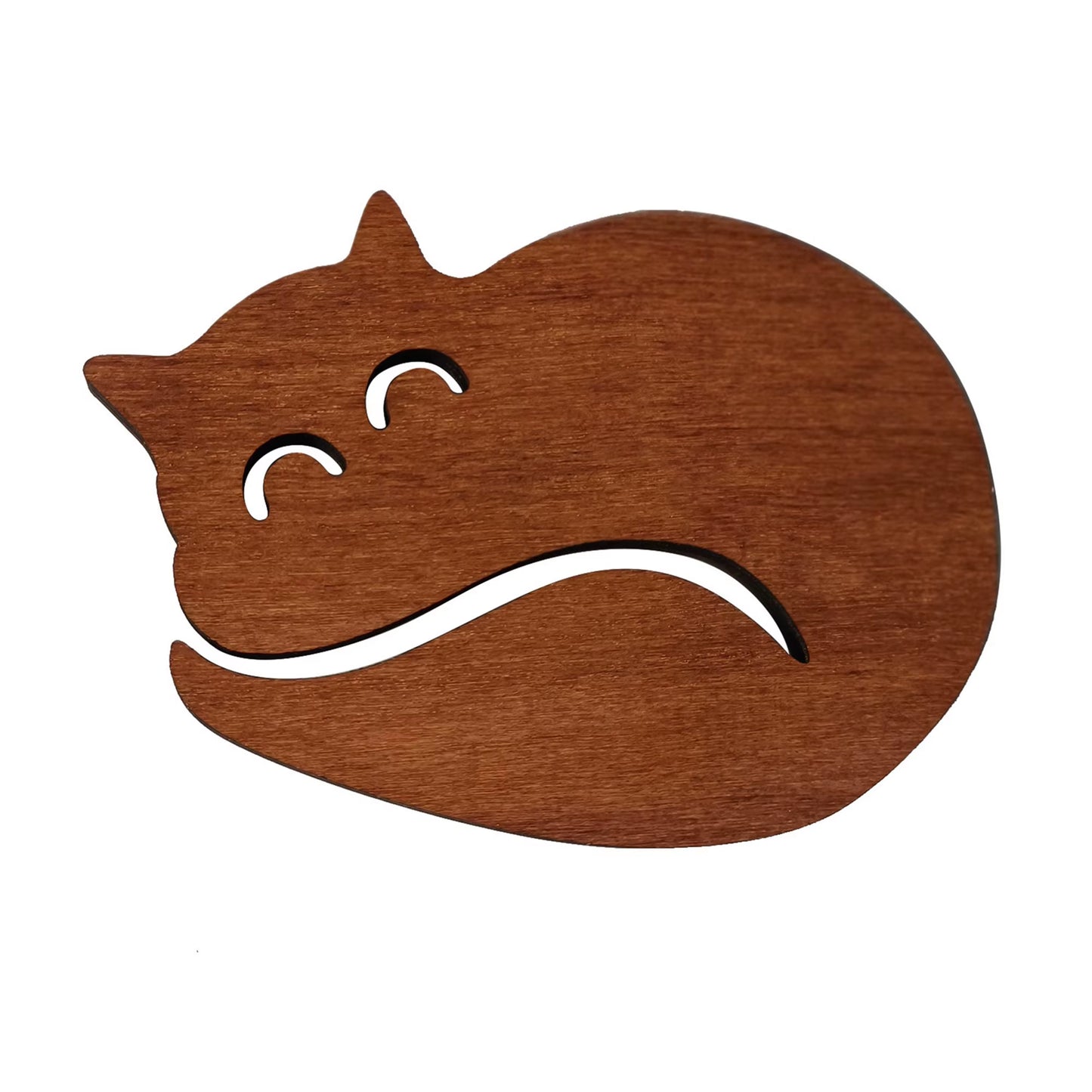 Wooden Cat Shaped Coaster 