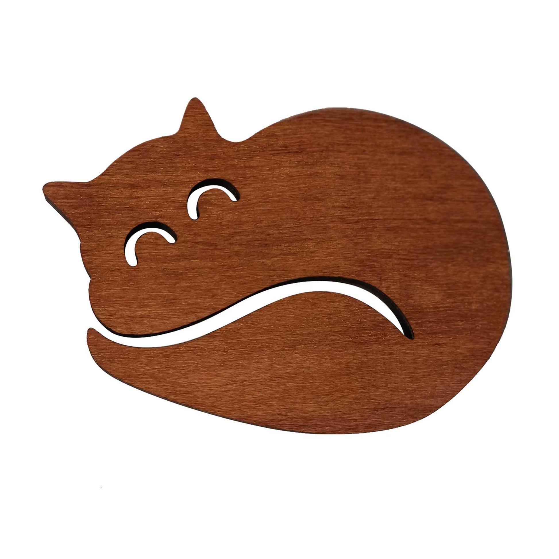 Wooden Cat Shaped Coaster 