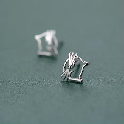 Whimsical Whisker Stud Earrings 