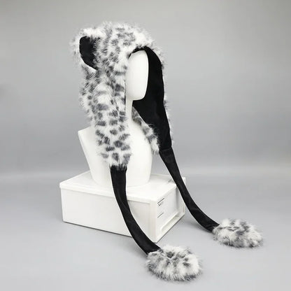 Snow Leopard Ears, Hat: Velvet Warmth