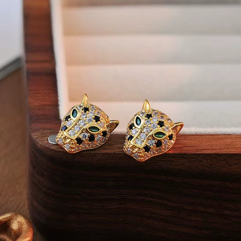 Exquisite Wildcat Earrings in Silver or Gold 
