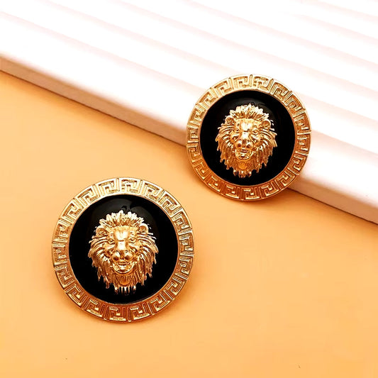 Fashionable Lion Head Earrings (Various Colors Available)