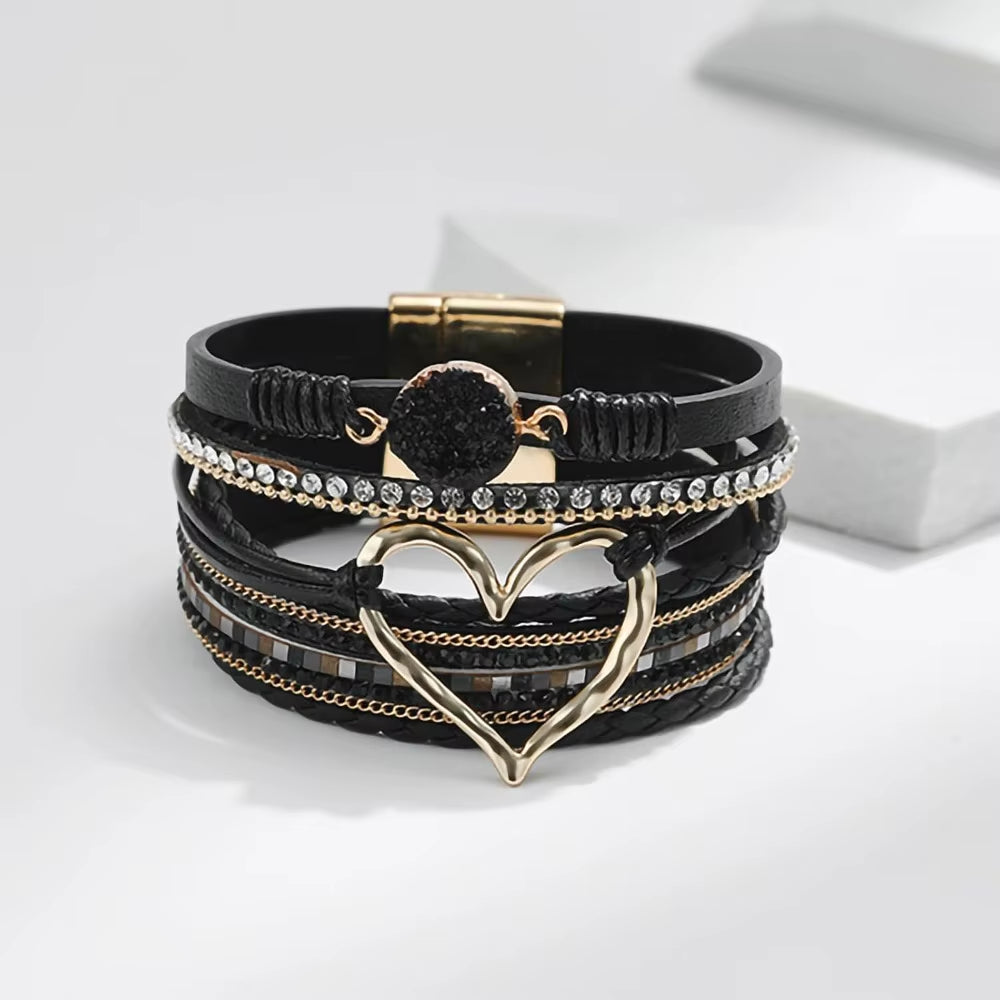 Panther Bold Leather Wrap Bracelet