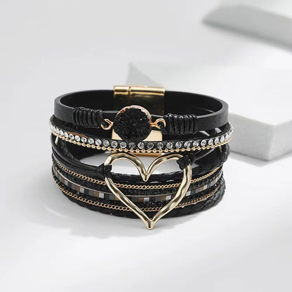 Panther Bold Leather Wrap Bracelet