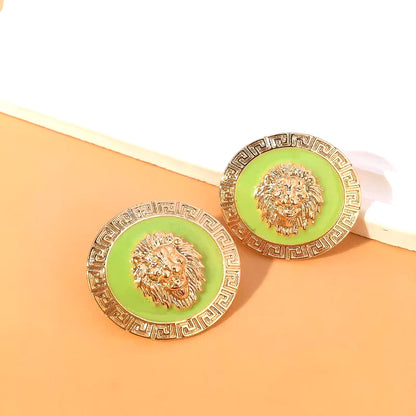 Fashionable Lion Head Earrings (Various Colors Available)