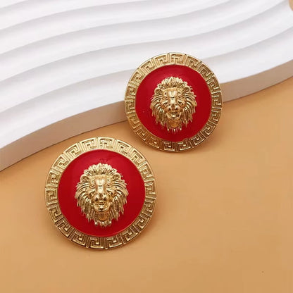 Fashionable Lion Head Earrings (Various Colors Available)