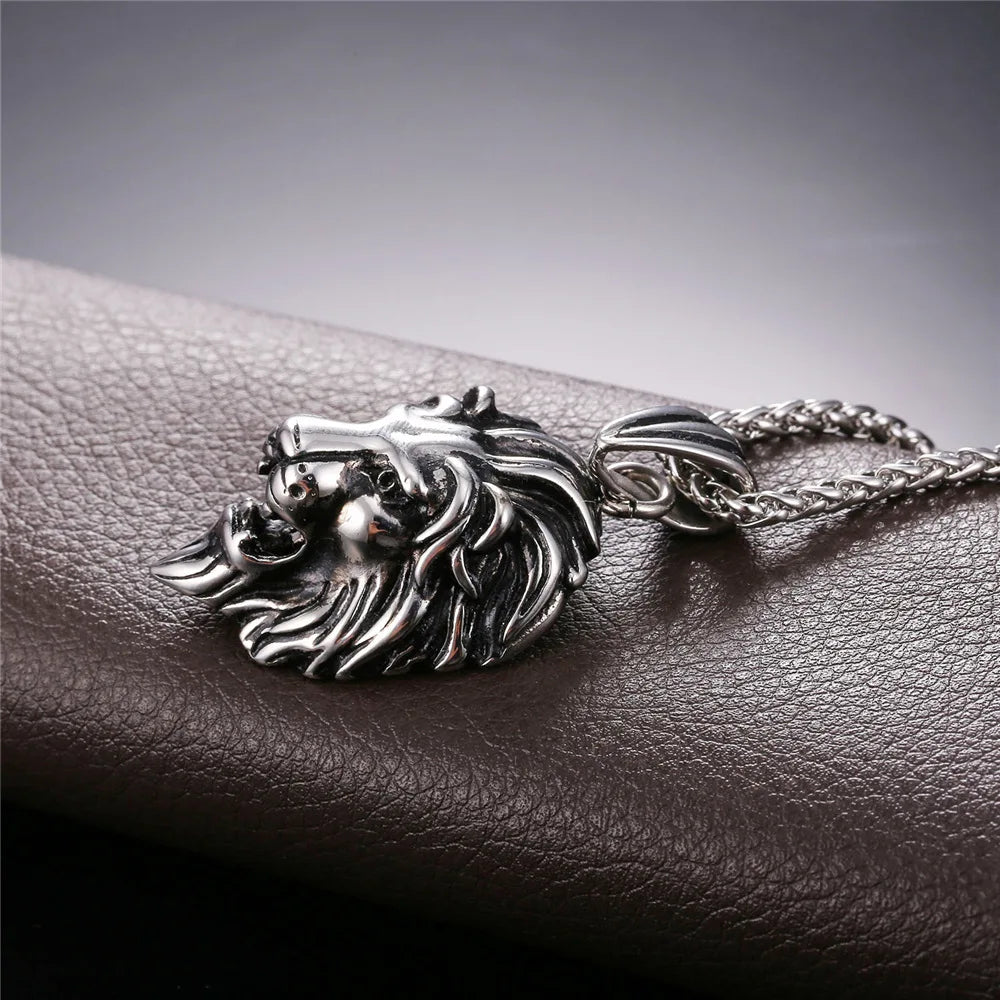 Lion Head Pendant Necklace 