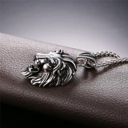 Lion Head Pendant Necklace 