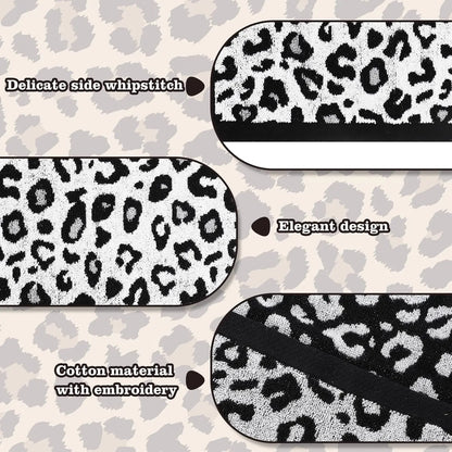 Stylish 2-Pack Snow Leopard Print Hand Towels with Reversible Design