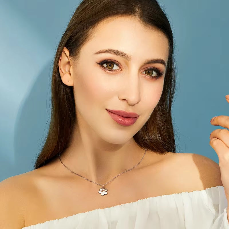 PAW Necklace, in Silver or Rose Gold 