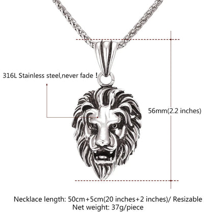 Lion Head Pendant Necklace 