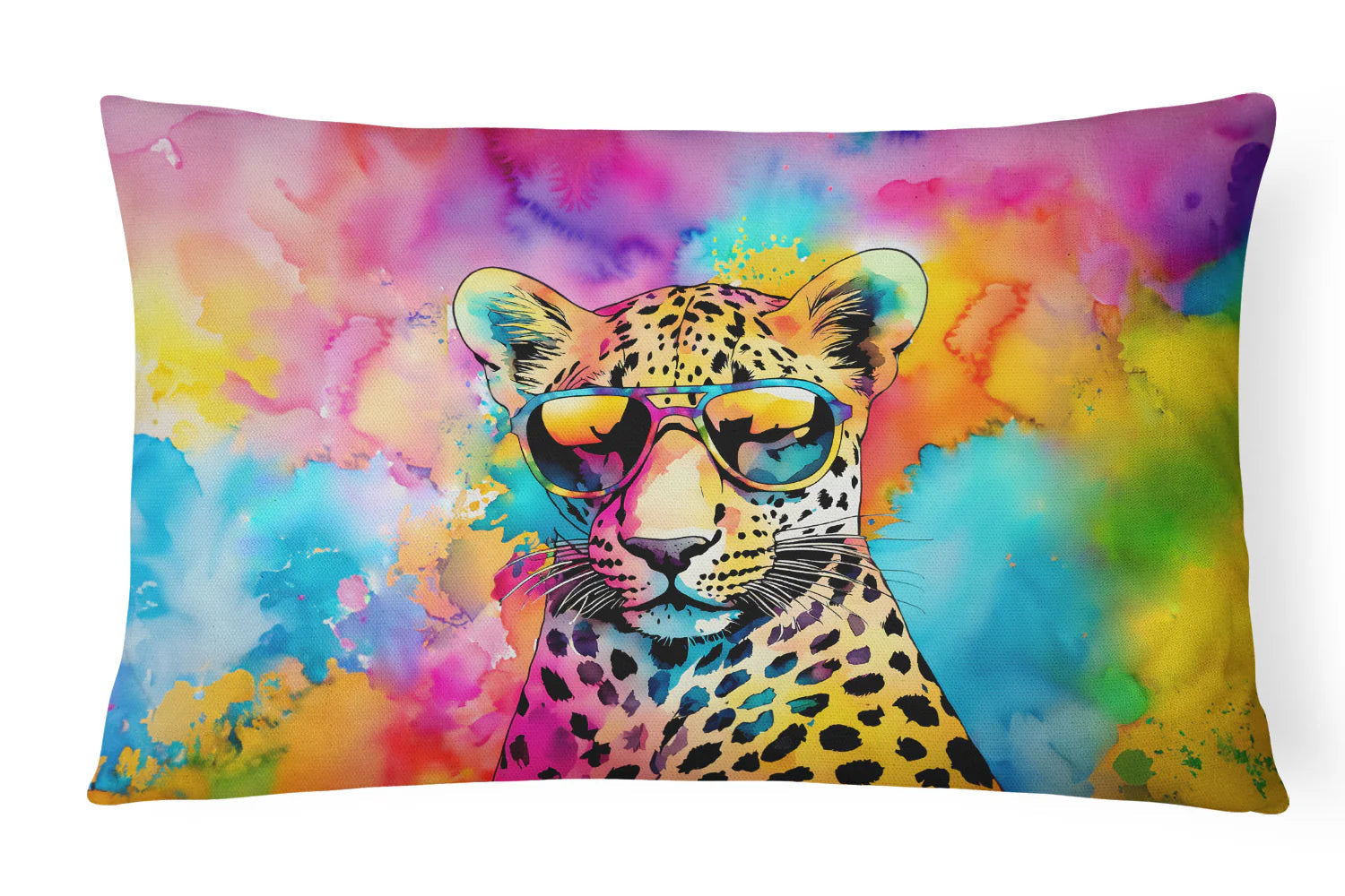 Hippie Panther Throw Pillow, Handmade in USA