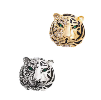 Striking Tiger Brooch with Pin