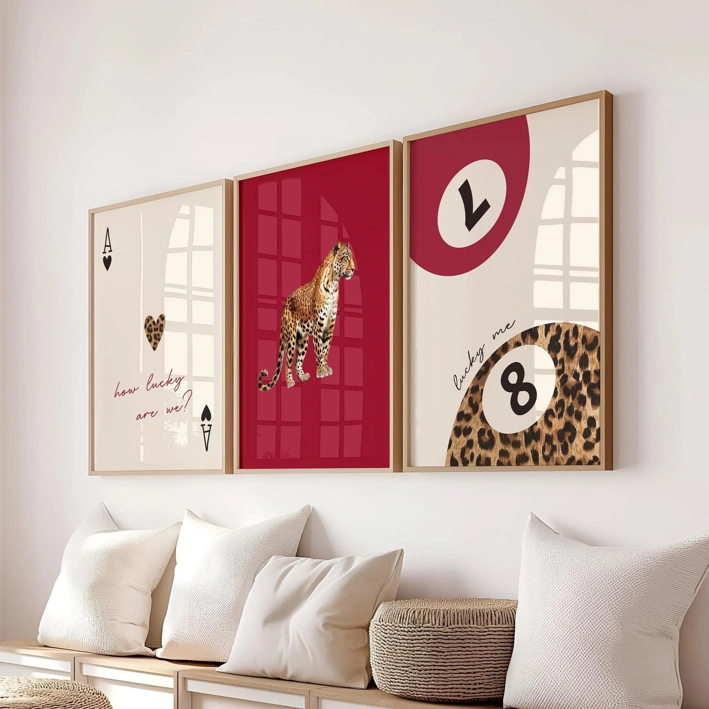 Lucky 8 Ball Panther – Stylish Canvas Print for Trendy Rooms, Available in 4 Colors