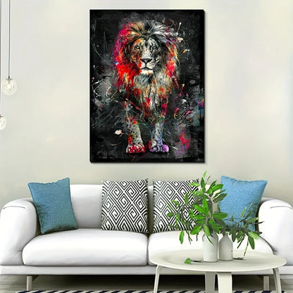 Abstract Graffiti Lion Canvas Painting Modern Colour Animal Poster Printing Home Mural Decorative Painting Customised Paintings