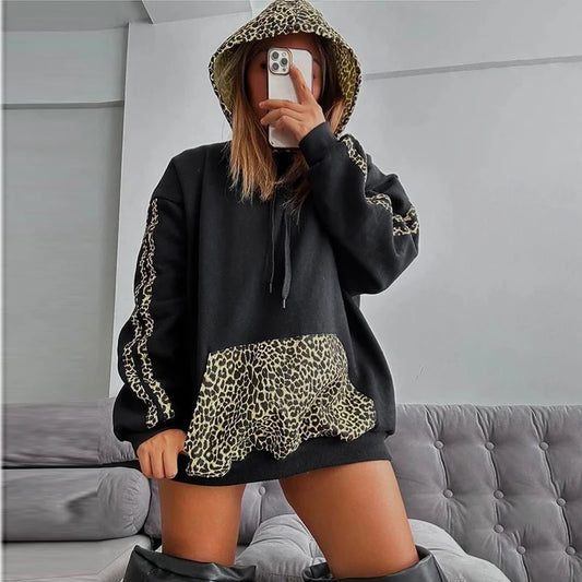 Bold Hoodie with Wildcat Print on Front, Hood & Sleeves | Available in Black or White 
