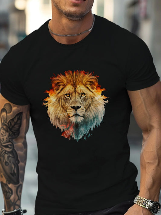 Lion Fierce Men's Black T-Shirt