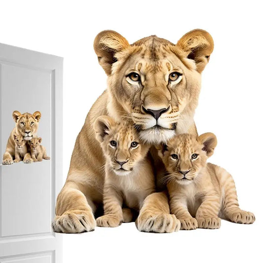 Lioness & Cubs Sticker Decor