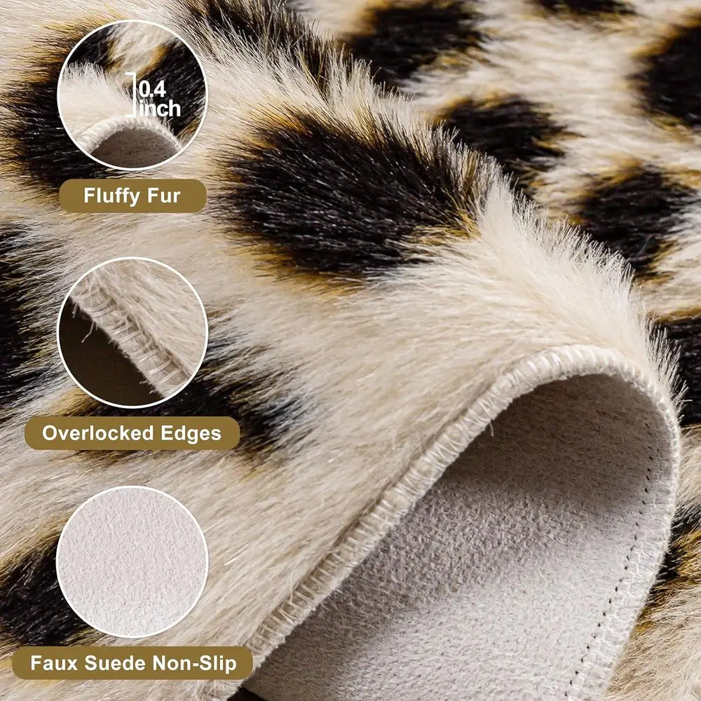 Soft Faux Cheetah Print Rug – 5.2 x 7 Feet