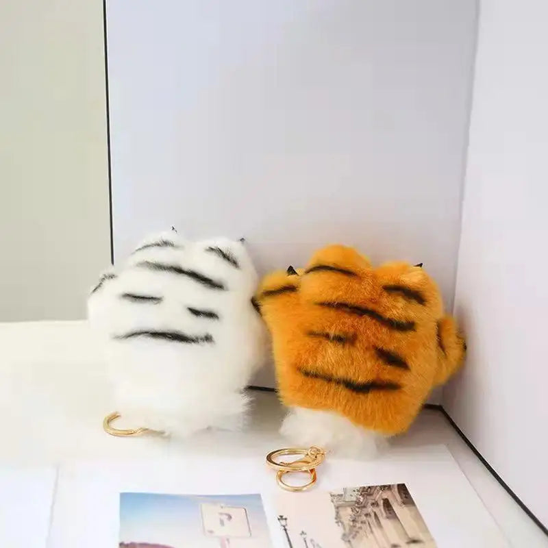 Plush Tiger Paw Keychain 