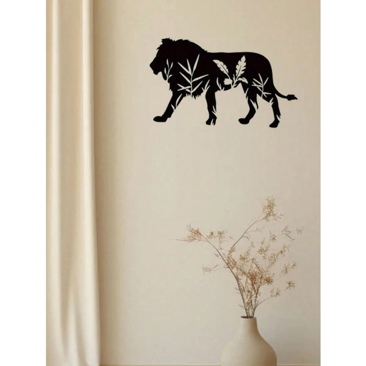 Black Metal Lion Art Wall Decor
