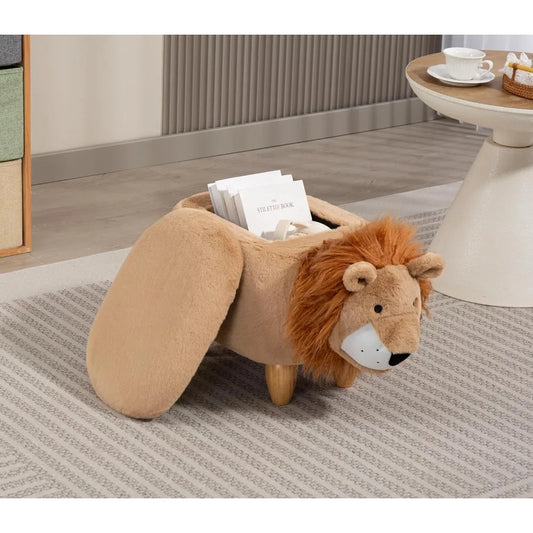 Kid-Friendly Lion Storage Ottoman 