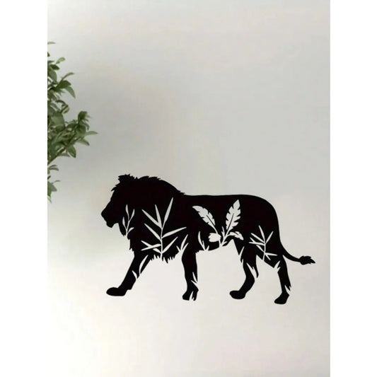 Black Metal Lion Art Wall Decor