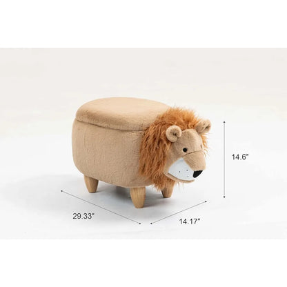 Kid-Friendly Lion Storage Ottoman 