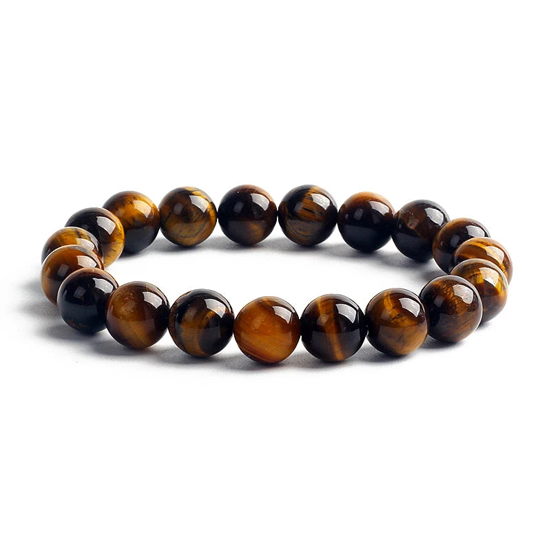 Natural Tiger Eye Stone Bead Bracelet 