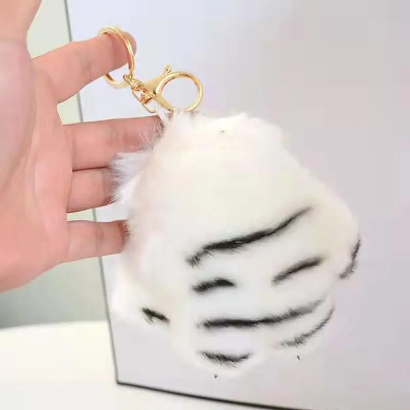 Plush Tiger Paw Keychain 
