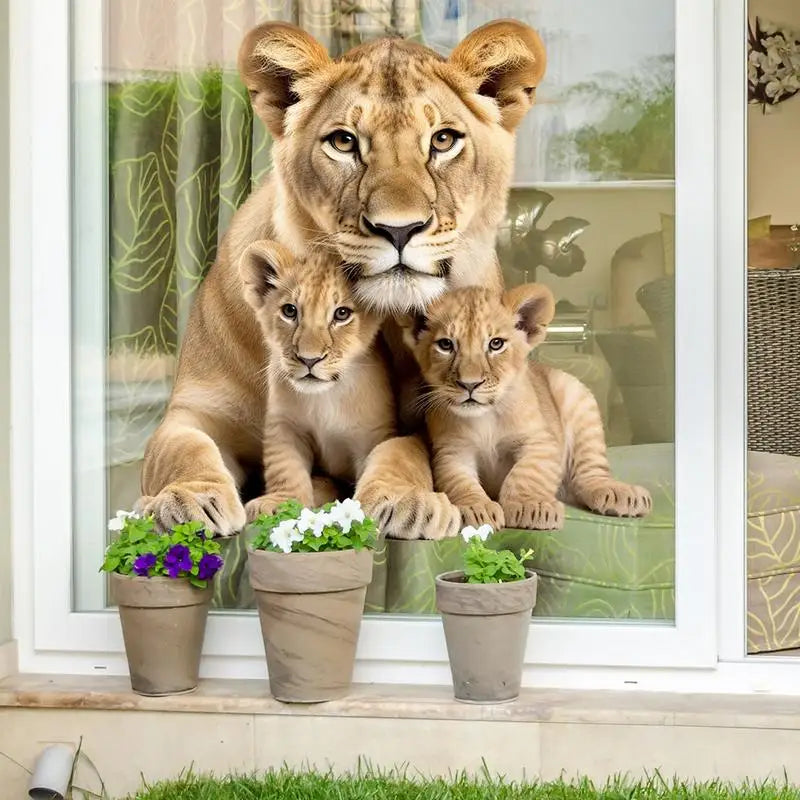 Lioness & Cubs Sticker Decor