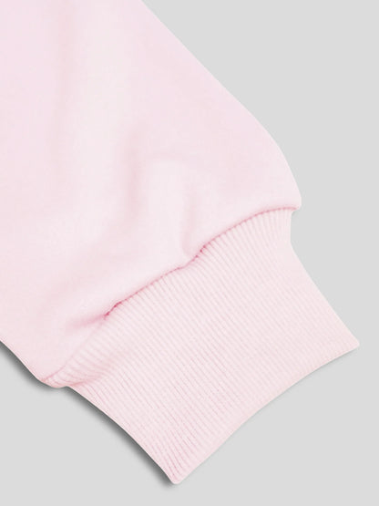 Light Pink Cranky Kitty Crew Neck Sweatshirt with Paw Sleeves
