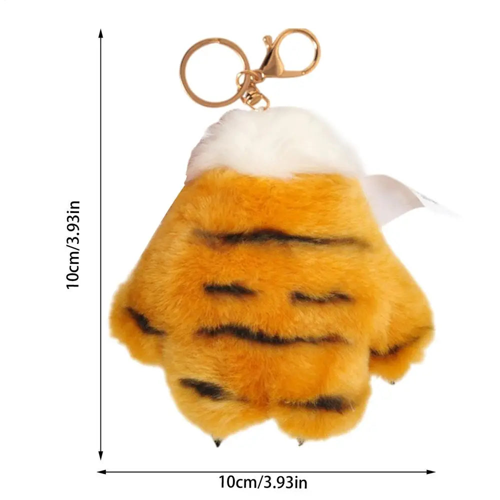 Plush Tiger Paw Keychain 
