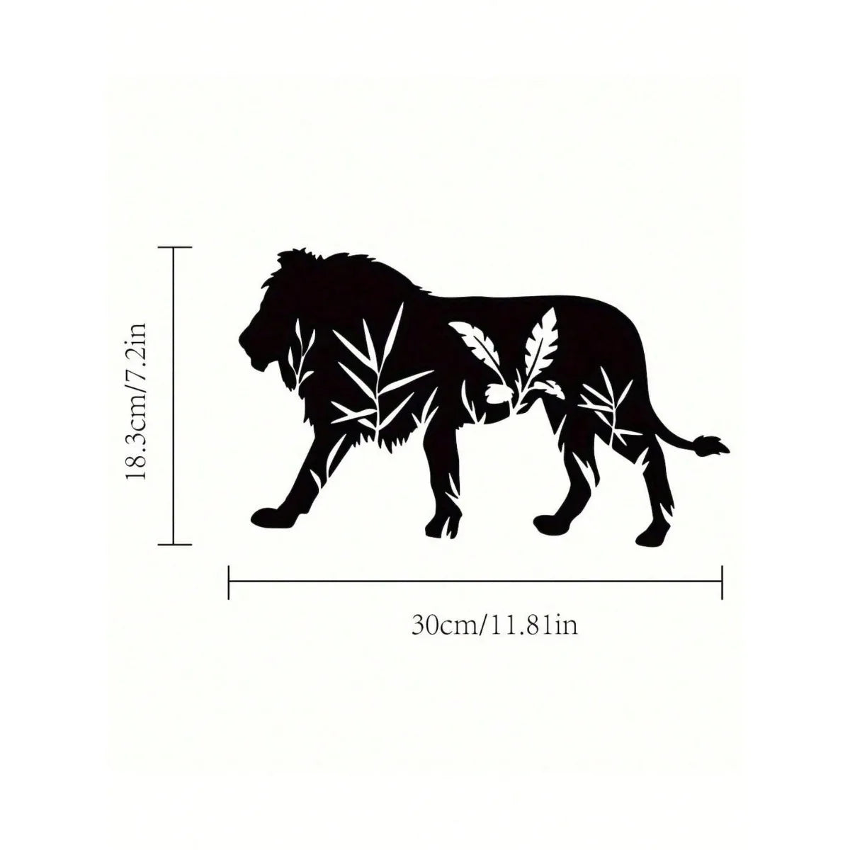 Black Metal Lion Art Wall Decor