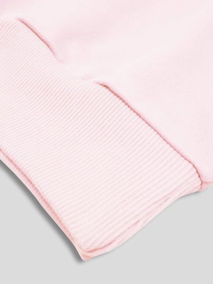 Light Pink Cranky Kitty Crew Neck Sweatshirt with Paw Sleeves